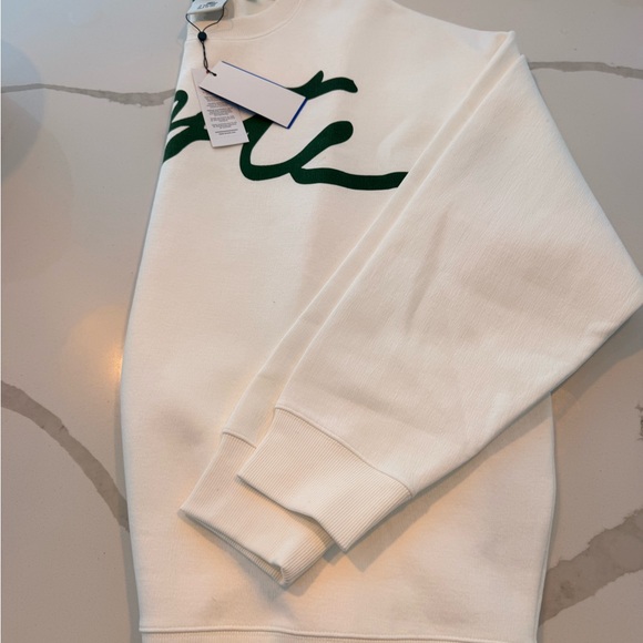 Lacoste Crewneck Sweater in White and Green - Picture 3 of 3
